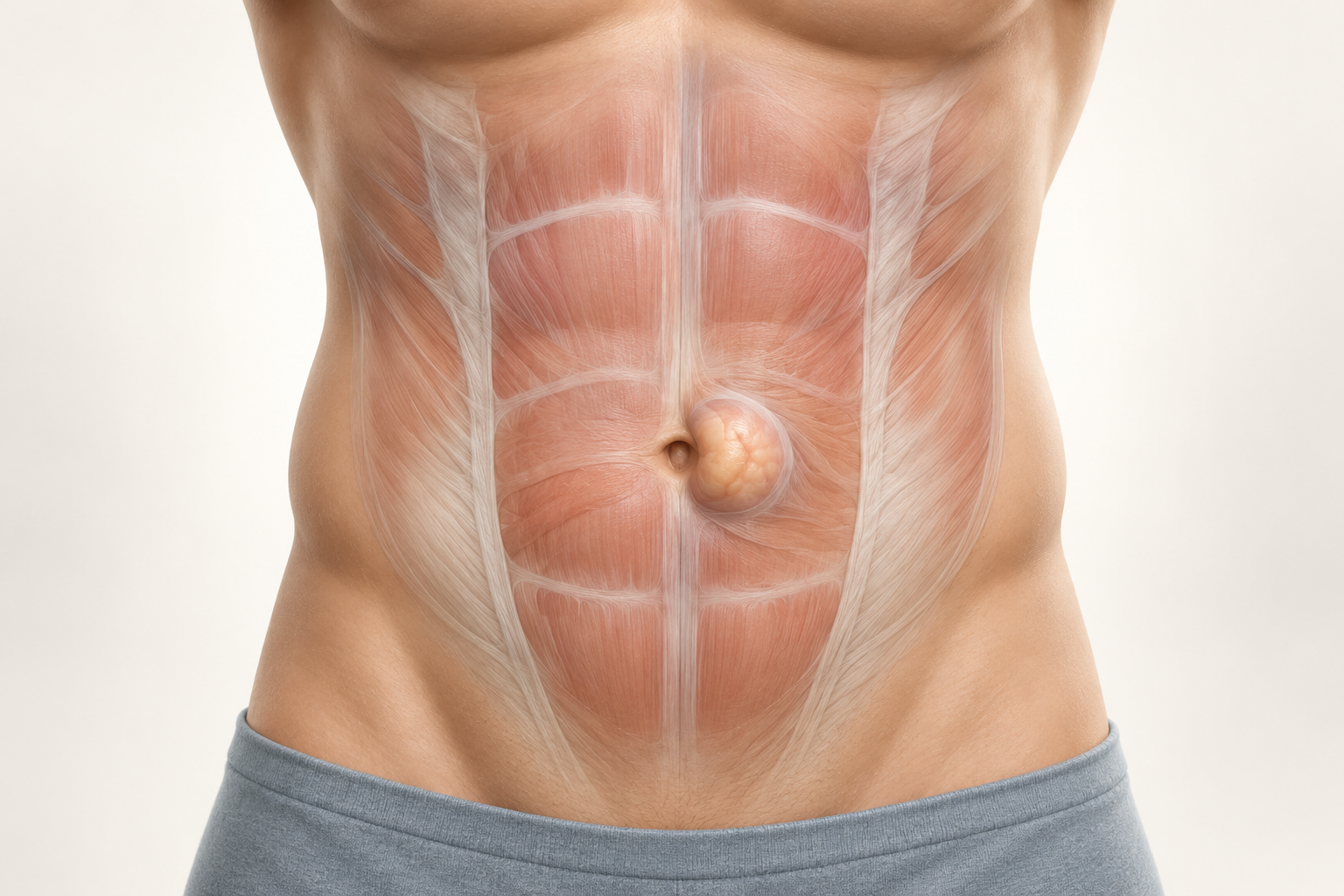 Ilustração de hérnia da parede abdominal